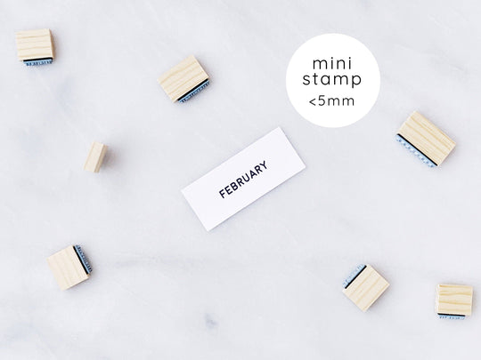 Calendar Months Rubber Stamp Set • Small Month Stamps
