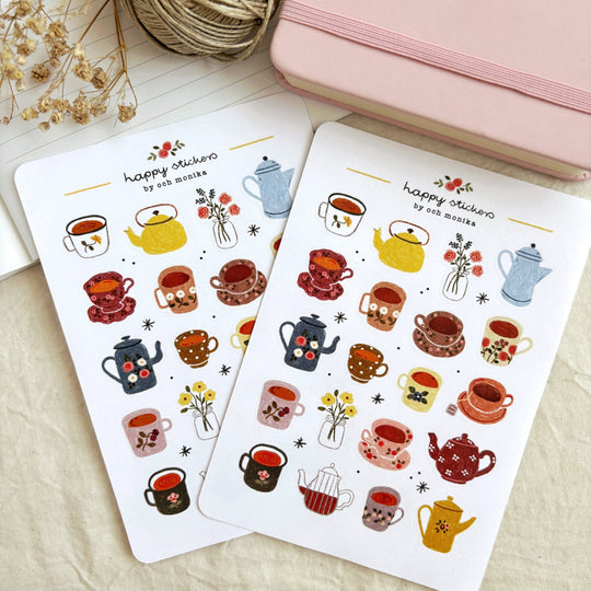 Little Teacups - Sticker Sheet | Tea Lover Stationery Gift