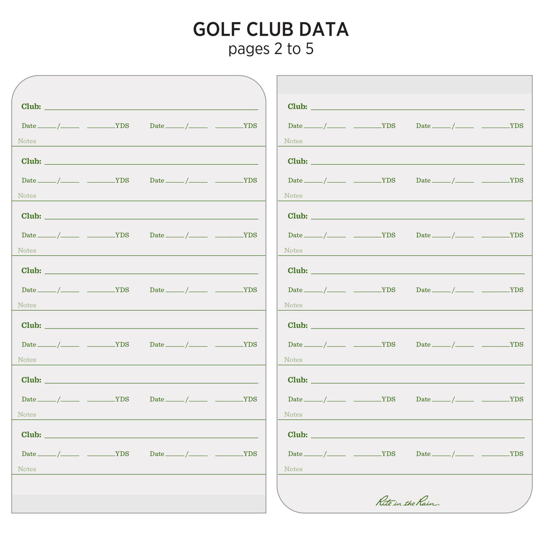 Rite in the Rain Golf Notebook, 3.5" x 6"