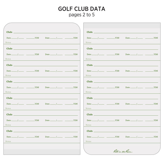 Rite in the Rain Golf Notebook, 3.5" x 6"