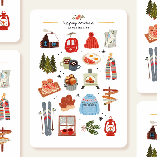 Snowy Slopes - Sticker Sheet | Winter Sports Gift