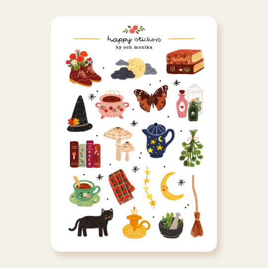 Witchy - Sticker Sheet | Mystical Decor Stationery