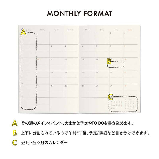 2026 Monthly Planner Coton A5- Pink