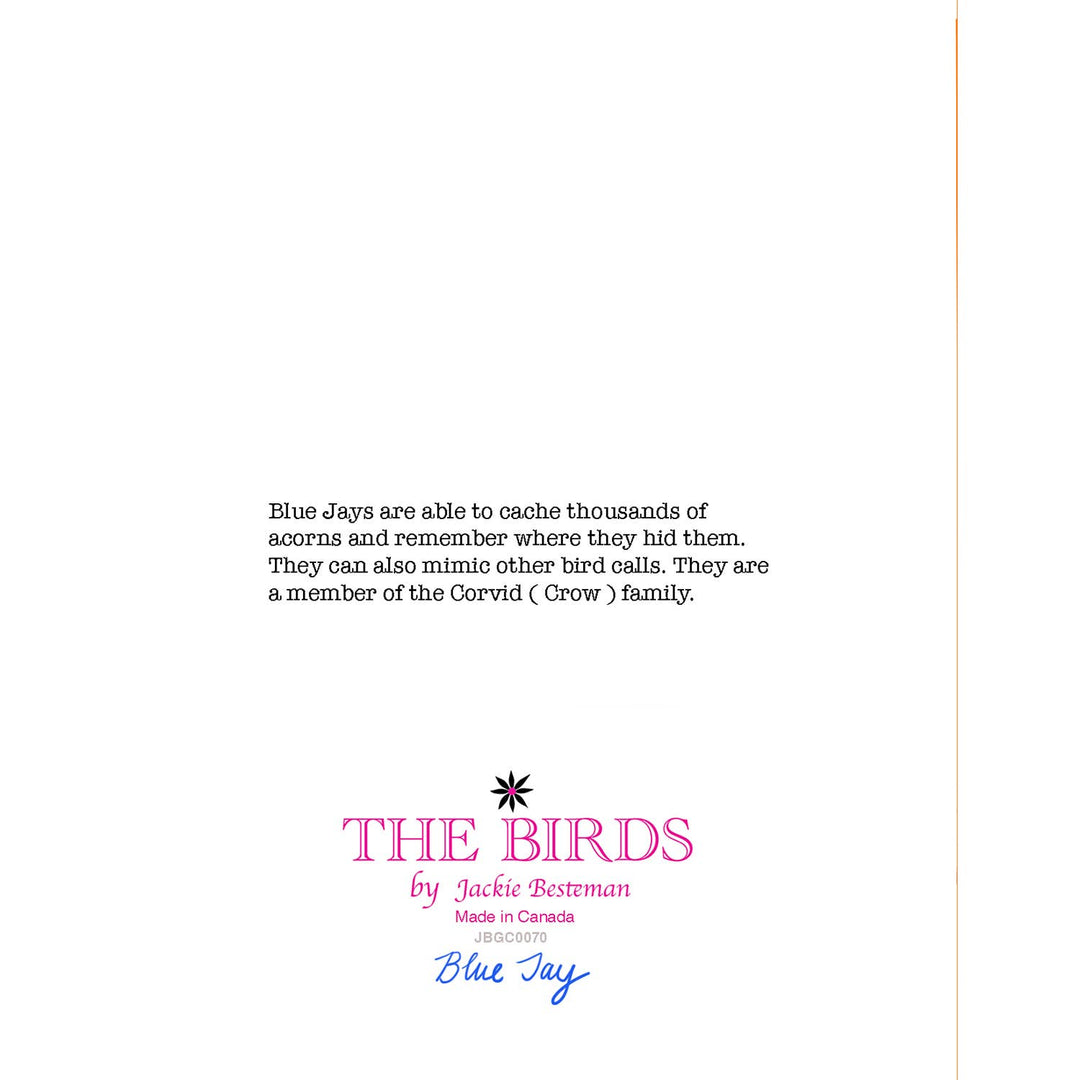Blue Jay Bird on Tree Stump Greeting Card