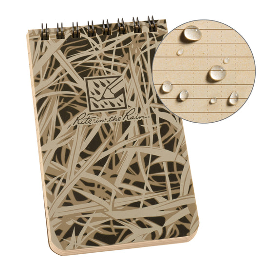 Rite in the Rain 3" x 5" Top Spiral Notepad - Grass Camo Cover