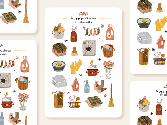 Cleaning Day - Sticker Sheet | Chore Planner Stickers