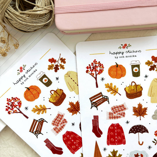 Autumn Walk - Sticker Sheet | Fall Planner Stickers