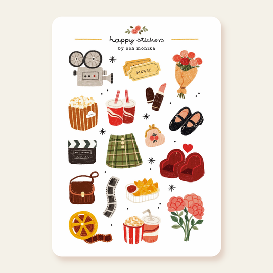 Movie Date - Planner &amp; Journal Stickers | A6 Matte Paper