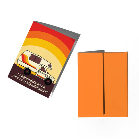 Retro Camper Congratulations Card: Clear sleeve