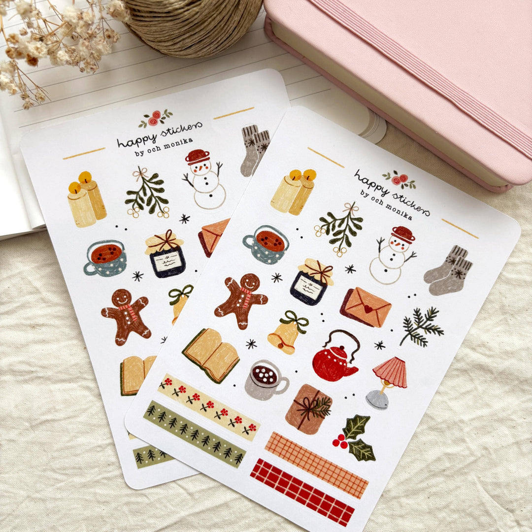 Christmas Coziness - Sticker Sheet | Cozy Winter Stationery
