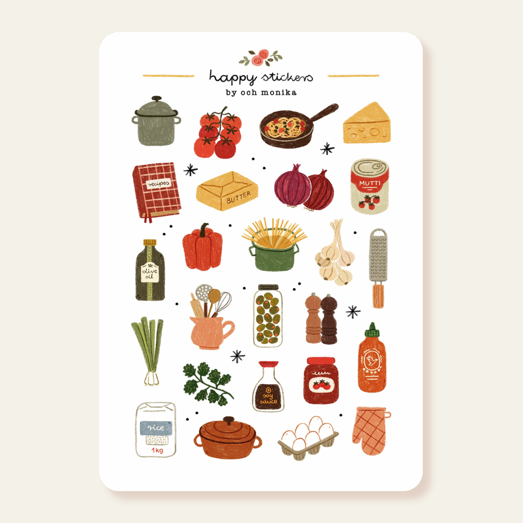 Home Cooking - Planner &amp; Journal Stickers | A6 Matte Paper