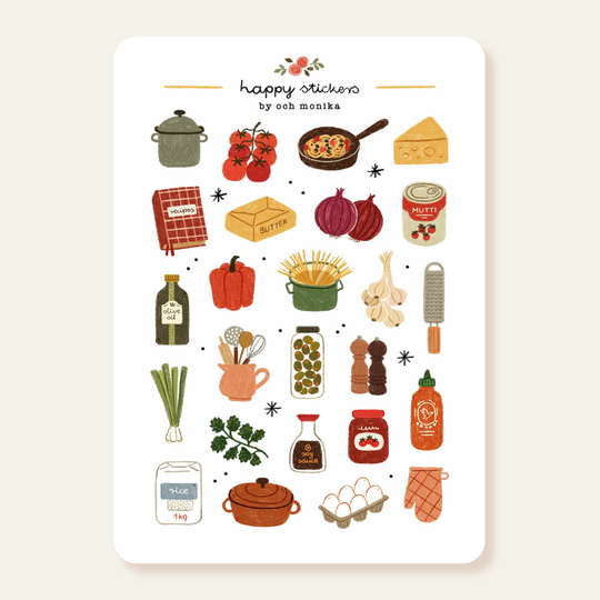 Home Cooking - Planner &amp; Journal Stickers | A6 Matte Paper