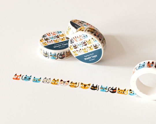 Colorful Cat Faces Washi Tape
