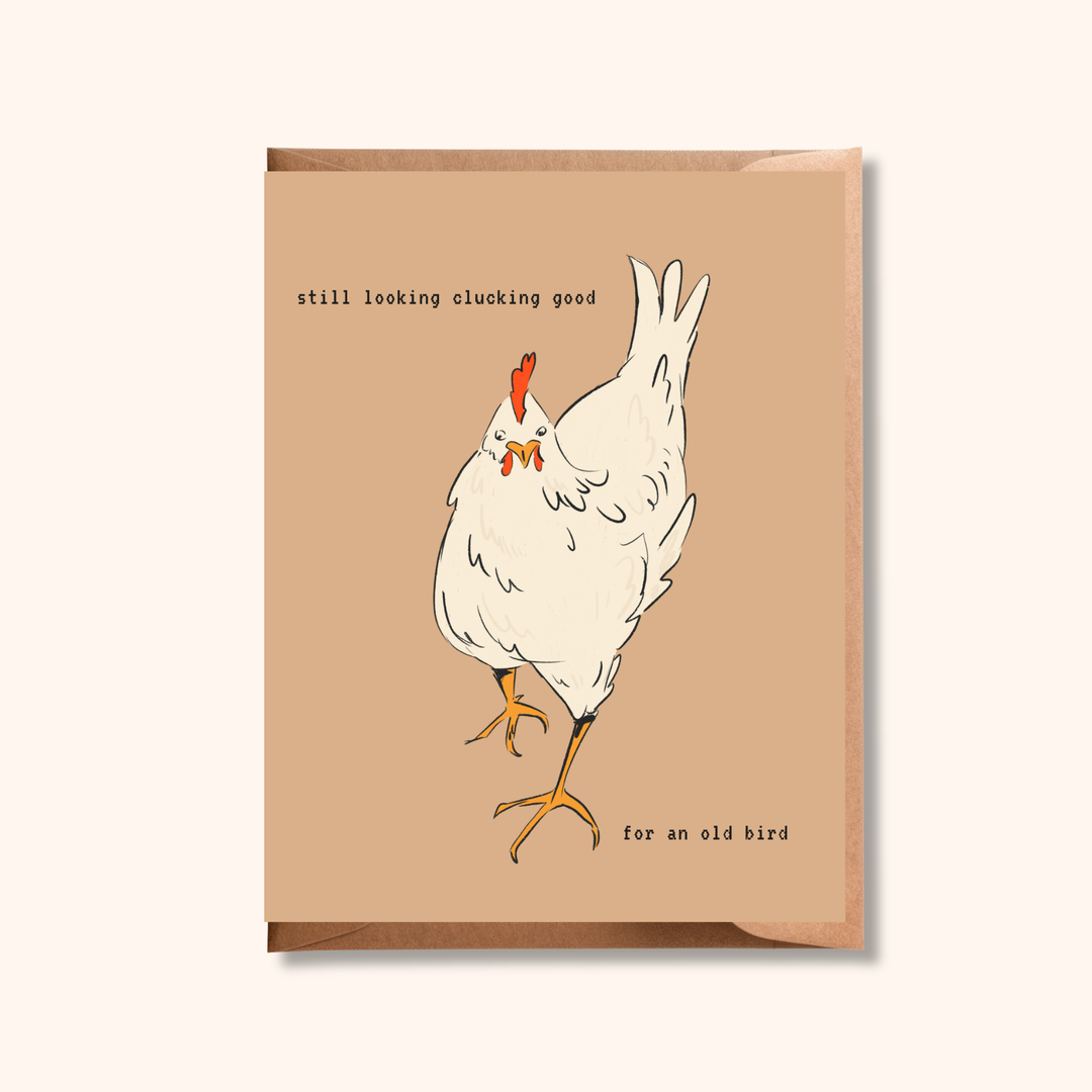Chicken Pun Birthday Card | Old Age Bird Greeting Card