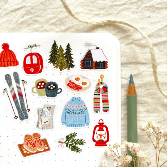 Snowy Slopes - Sticker Sheet | Winter Sports Gift
