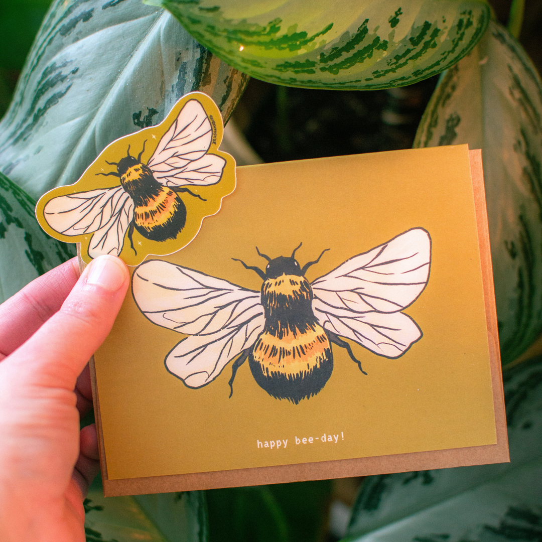 Happy Bee-Day Card | Bumblebee Birthday Greeting Card