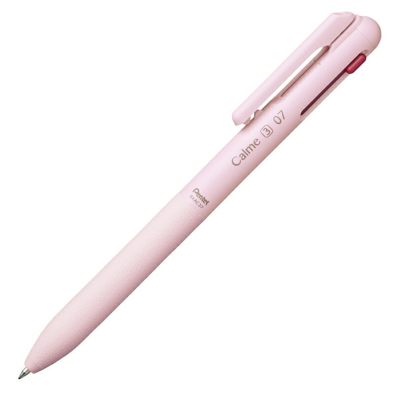 Pentel Calme Limited Edition 0.7mm 3 Colour Blue Ballpoint Pen - Cherry Blossom Pink