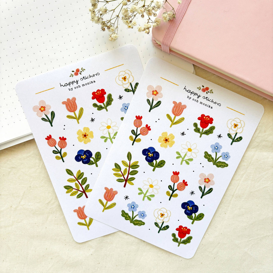 Floral - Planner &amp; Journal Stickers | A6 Matte Paper