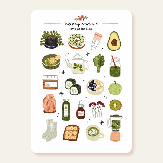 Fresh Green - Planner &amp; Journal Stickers | A6 Matte Paper