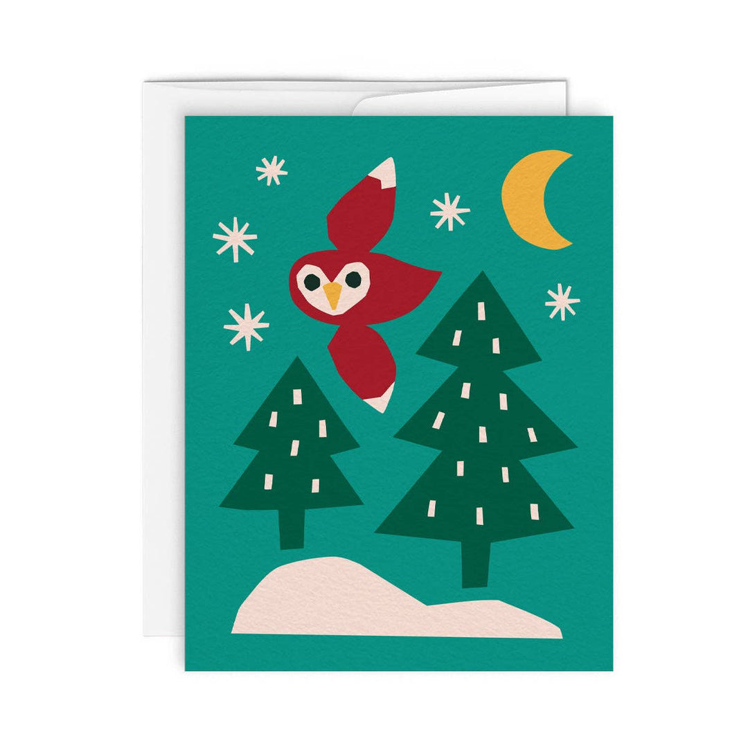OWL — Greeting Card: SINGLE CARD TEAL