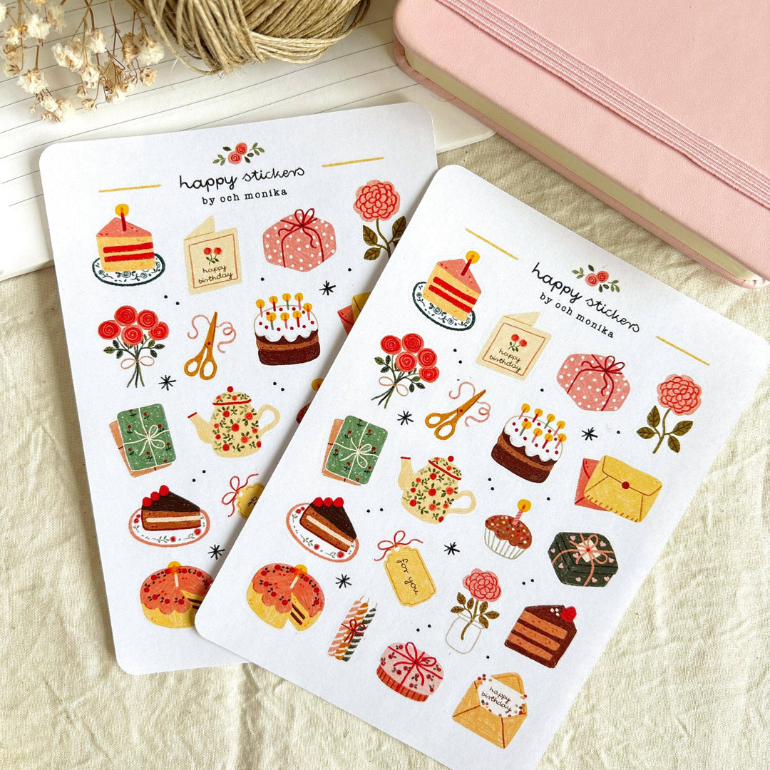 Sweet Birthday - Planner &amp; Journal Stickers | A6 Matte Paper