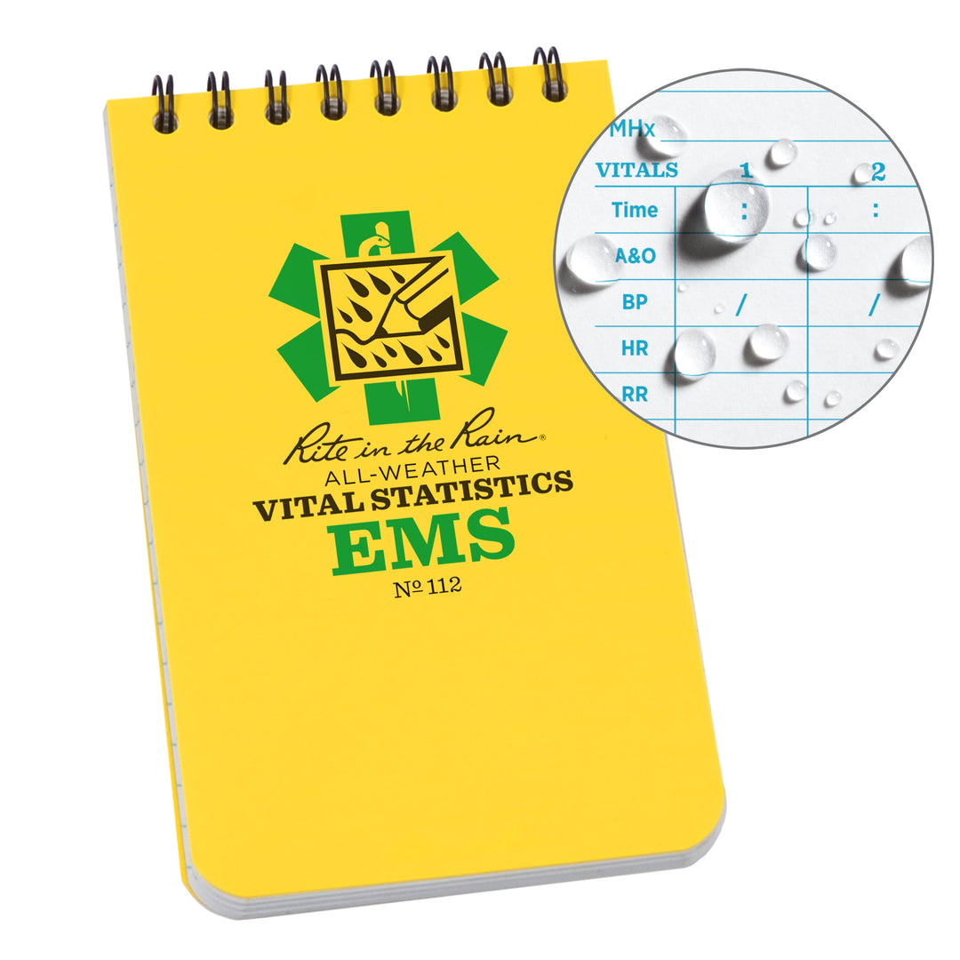 Rite in the Rain EMS Top Spiral Notebook 3" x 5" - Yellow