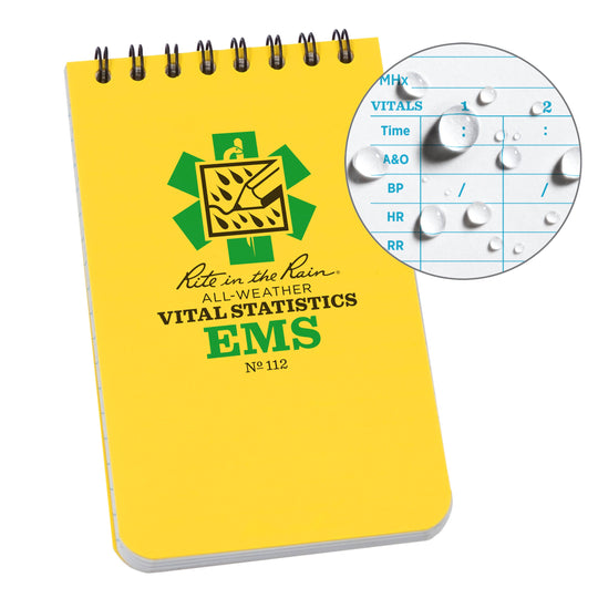 Rite in the Rain EMS Top Spiral Notebook 3" x 5" - Yellow