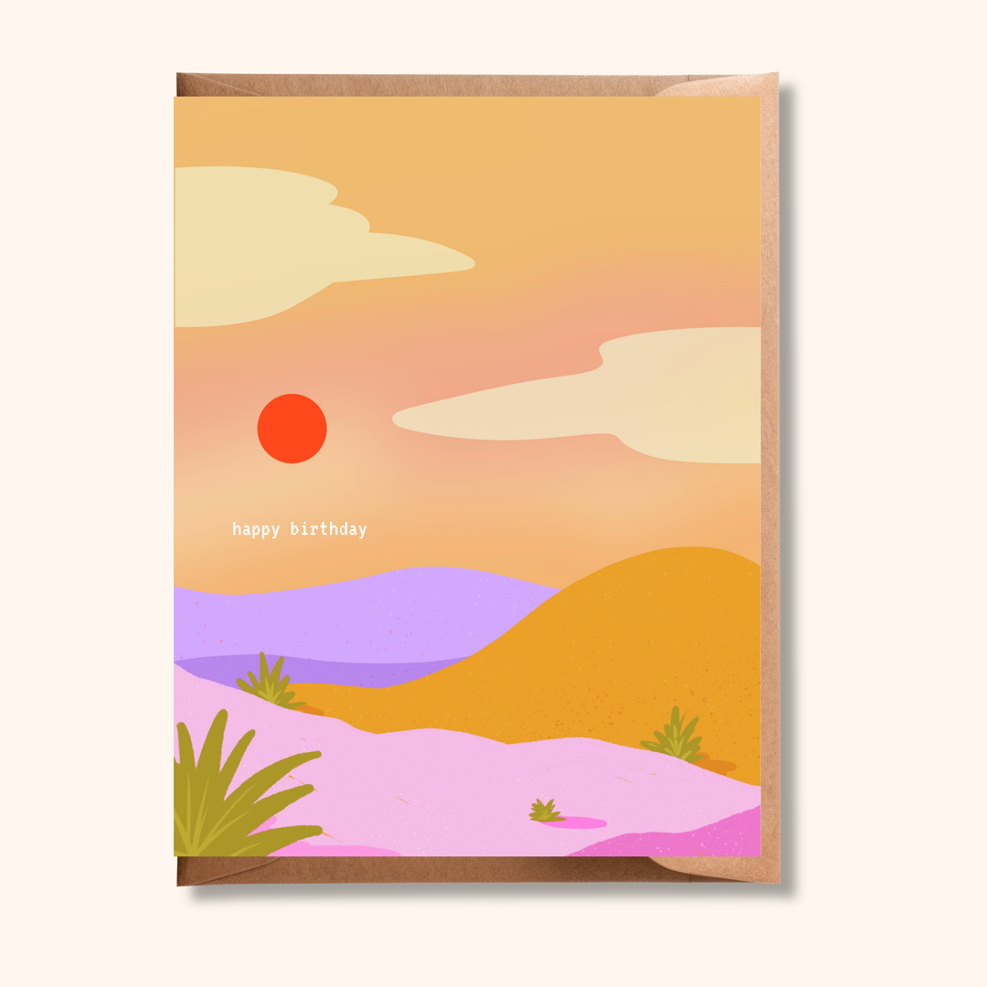 Desert Birthday Card | Vibrant Colourful Greeting Card