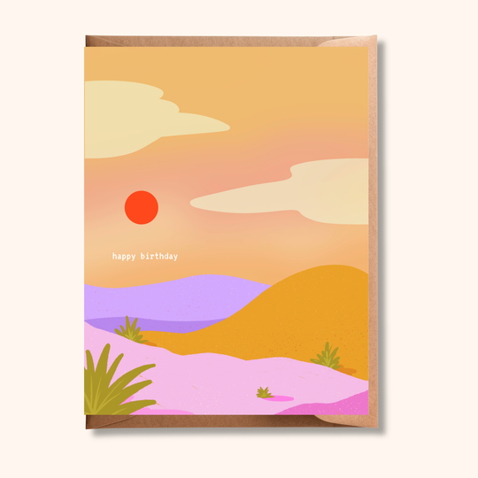 Desert Birthday Card | Vibrant Colourful Greeting Card