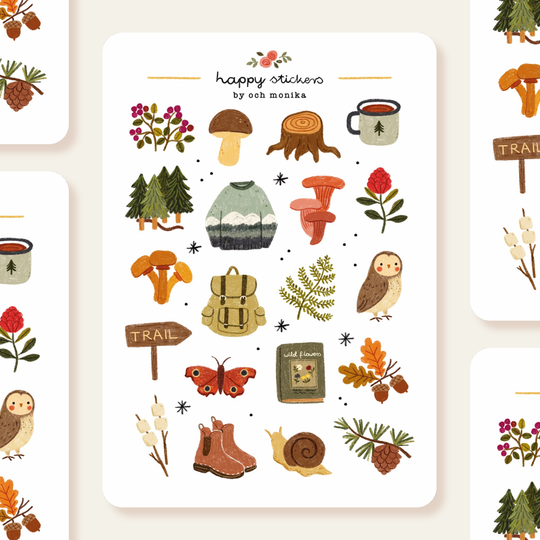 Forest Walks - Sticker Sheet | Nature Lover Stationery