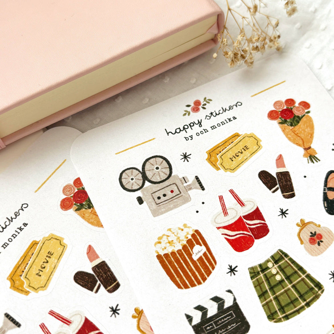 Movie Date - Planner &amp; Journal Stickers | A6 Matte Paper
