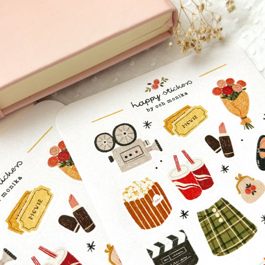 Movie Date - Planner &amp; Journal Stickers | A6 Matte Paper