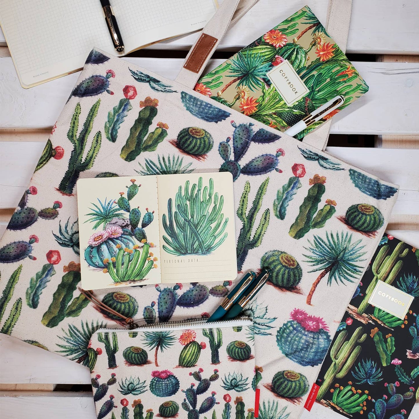 Tote Bag Canvas -Green Cactus
