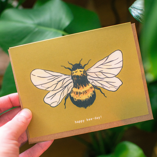 Happy Bee-Day Card | Bumblebee Birthday Greeting Card