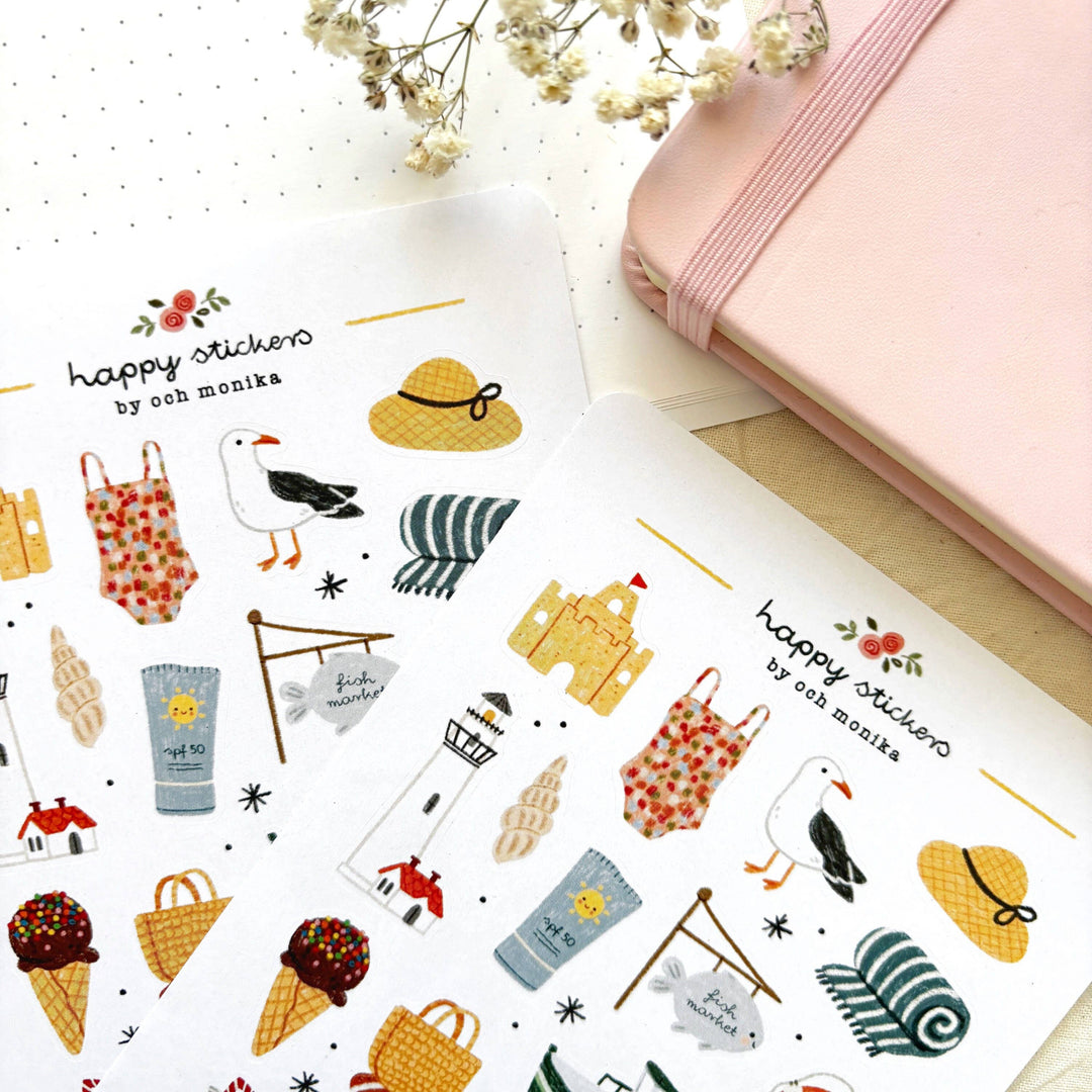 Seaside - Planner &amp; Journal Stickers | A6 Matte Paper
