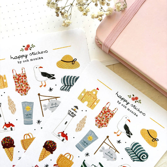 Seaside - Planner &amp; Journal Stickers | A6 Matte Paper