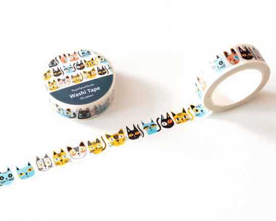 Colorful Cat Faces Washi Tape