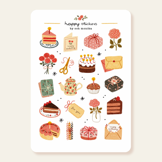 Sweet Birthday - Planner &amp; Journal Stickers | A6 Matte Paper
