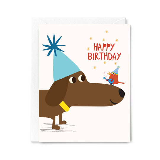 Happy Birthday Dachshund Card – Cute Dog with Guitar-Playing