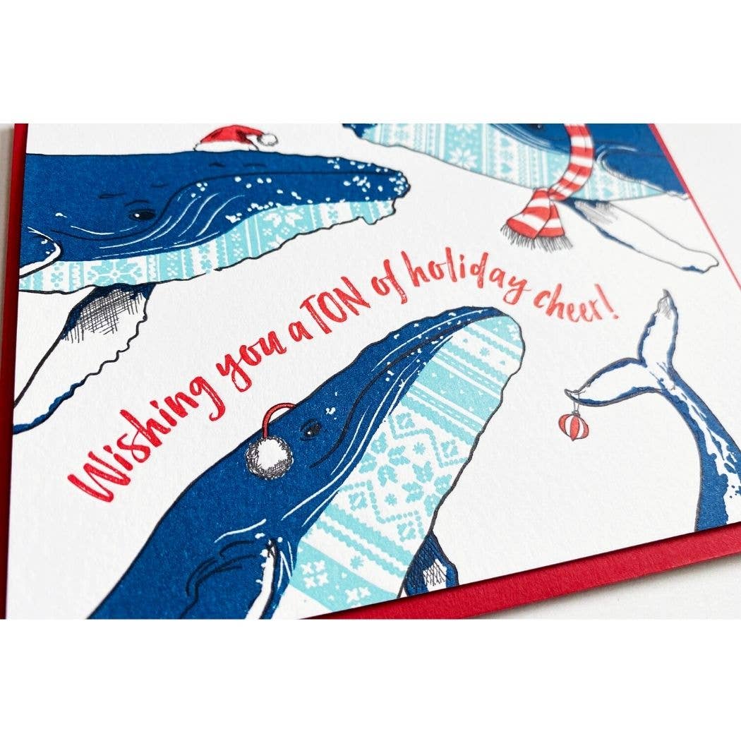 Holiday Sweater Whales Card: Box Set of 6 Cards