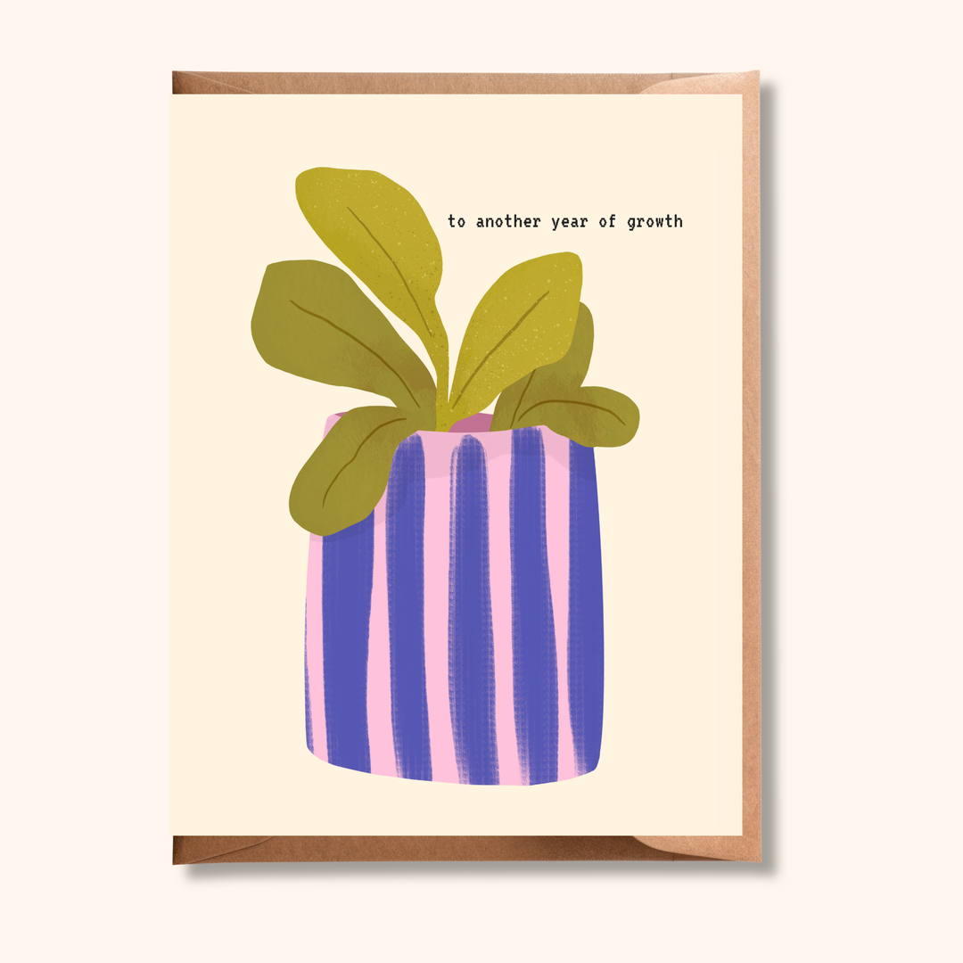 Another Year of Growth | House Plant Greeting Card
