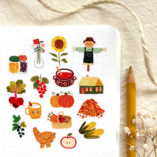 Harvest Time - Sticker Sheet | Autumn Seasonal Decor
