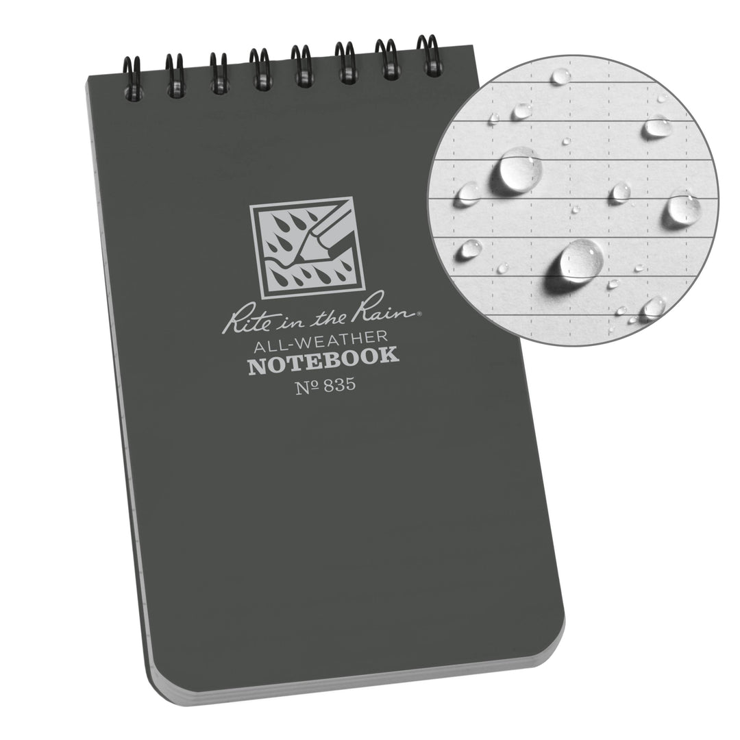 Rite in the Rain 3" x 5" Top Spiral Notebook - Grey