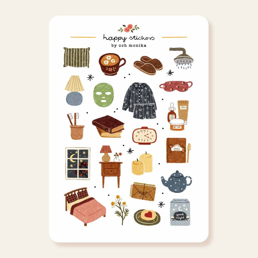 Good Night - Sticker Sheet | Night Routine Stickers