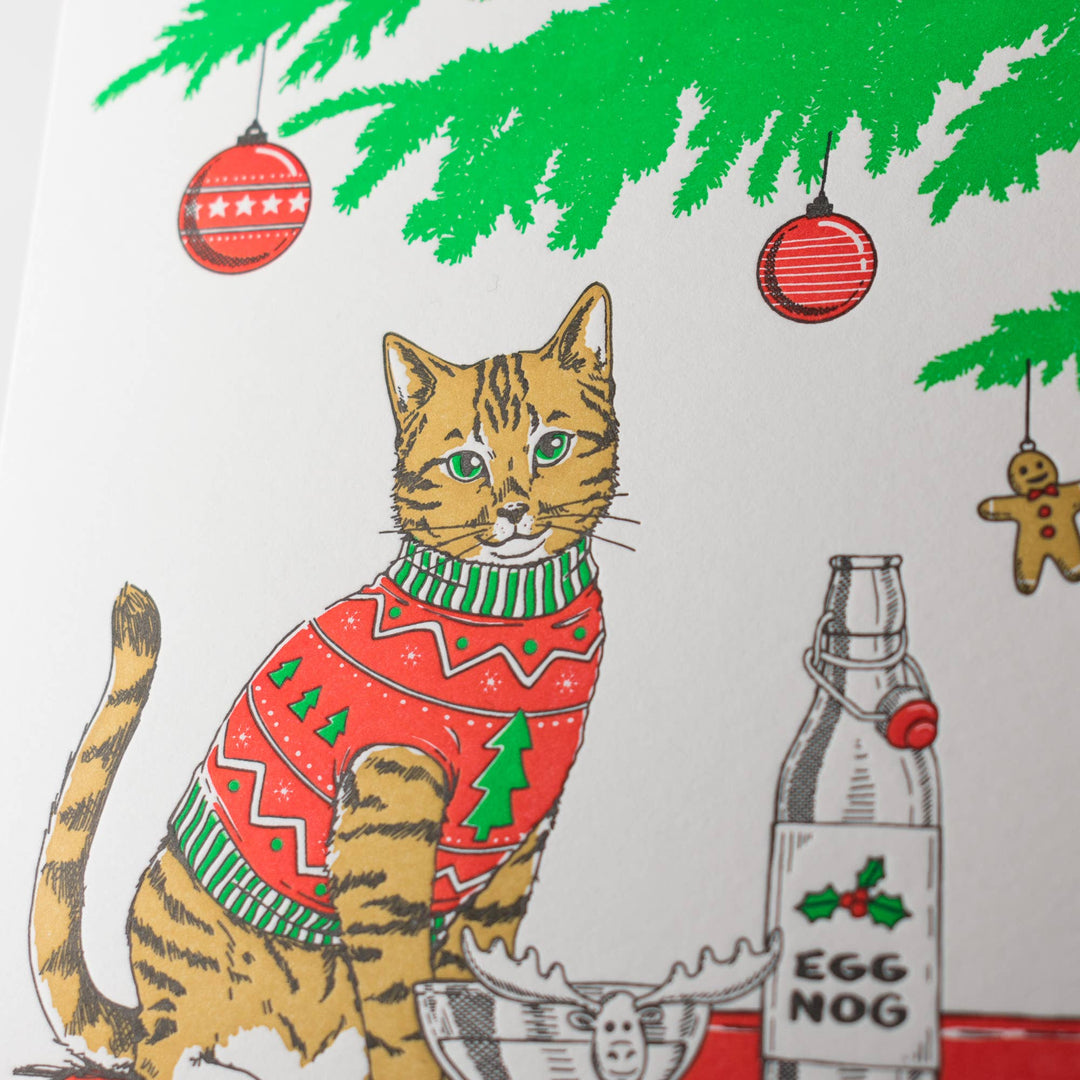 Christmas Sweater Cat Card: Single Card