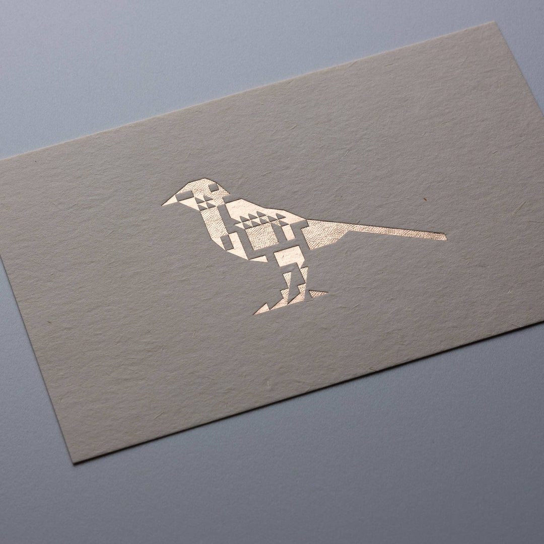 Pink-gold Foil Card | Birds Are Dinosaurs: Wagtail