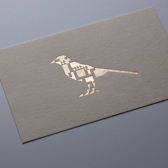 Pink-gold Foil Card | Birds Are Dinosaurs: Wagtail