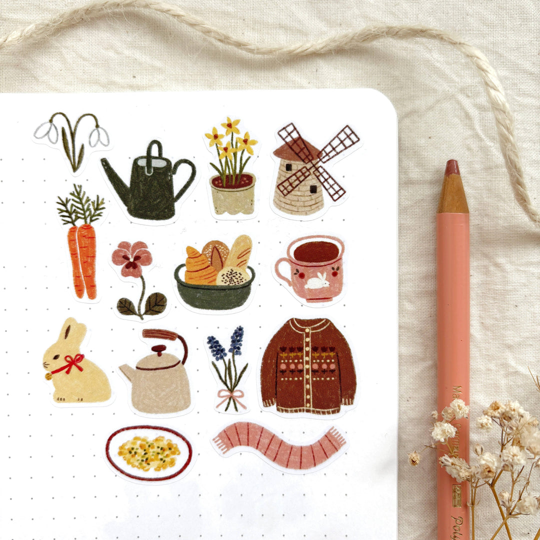 Springtime - Sticker Sheet | Cozy Spring Lifestyle Decor