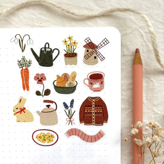 Springtime - Sticker Sheet | Cozy Spring Lifestyle Decor