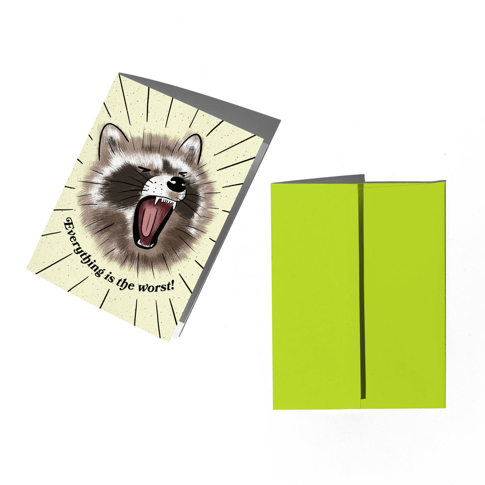The Worst Raccoon Sympathy Card: Clear sleeve